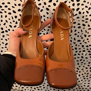Prada Patent Mary Jane Heels Vintage 90’s